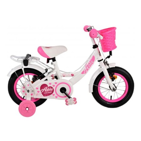 Bicicletta per bambini Volare Ashley - Ragazze - 12 pollici - Bianca - Due freni a mano