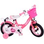 Bicicletta per bambini Volare Ashley - Ragazze - 12 pollici - Rosa/Rosso - Due freni a mano