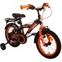 Volare Thombike Bicicletta per bambini - Ragazzi - 14 pollici - Nera Arancione - Due freni a mano