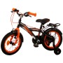 Volare Thombike Bicicletta per bambini - Ragazzi - 14 pollici - Nera Arancione - Due freni a mano