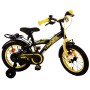 Volare Thombike Bicicletta per bambini - Ragazzi - 14 pollici - Nera Gialla - Due freni a mano