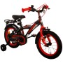 Volare Thombike Bicicletta per bambini - Ragazzi - 14 pollici - Nera Rossa - Due freni a mano