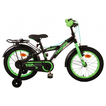 Volare Thombike Bicicletta per bambini - Ragazzi - 16 pollici - Nera Verde - Due freni a mano